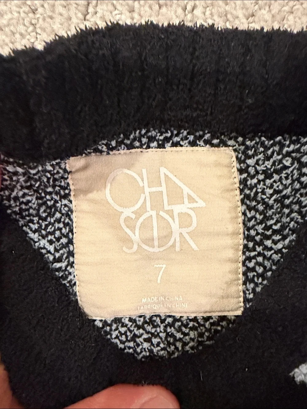 Chaser Black Knit Set with Light Blue Stars